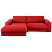 ECKSOFA in Chenille Orange  - Schwarz/Orange, Design, Kunststoff/Textil (190/270cm) - Lomoco