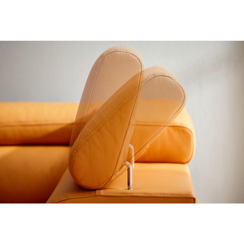 Thumbnail - Novel Ecksofa, Schwarz, Leder, Echtleder, 5-Sitzer, Ottomane rechts, L-Form, 270x220 cm, Lederauswahl, Hocker erhältlich...