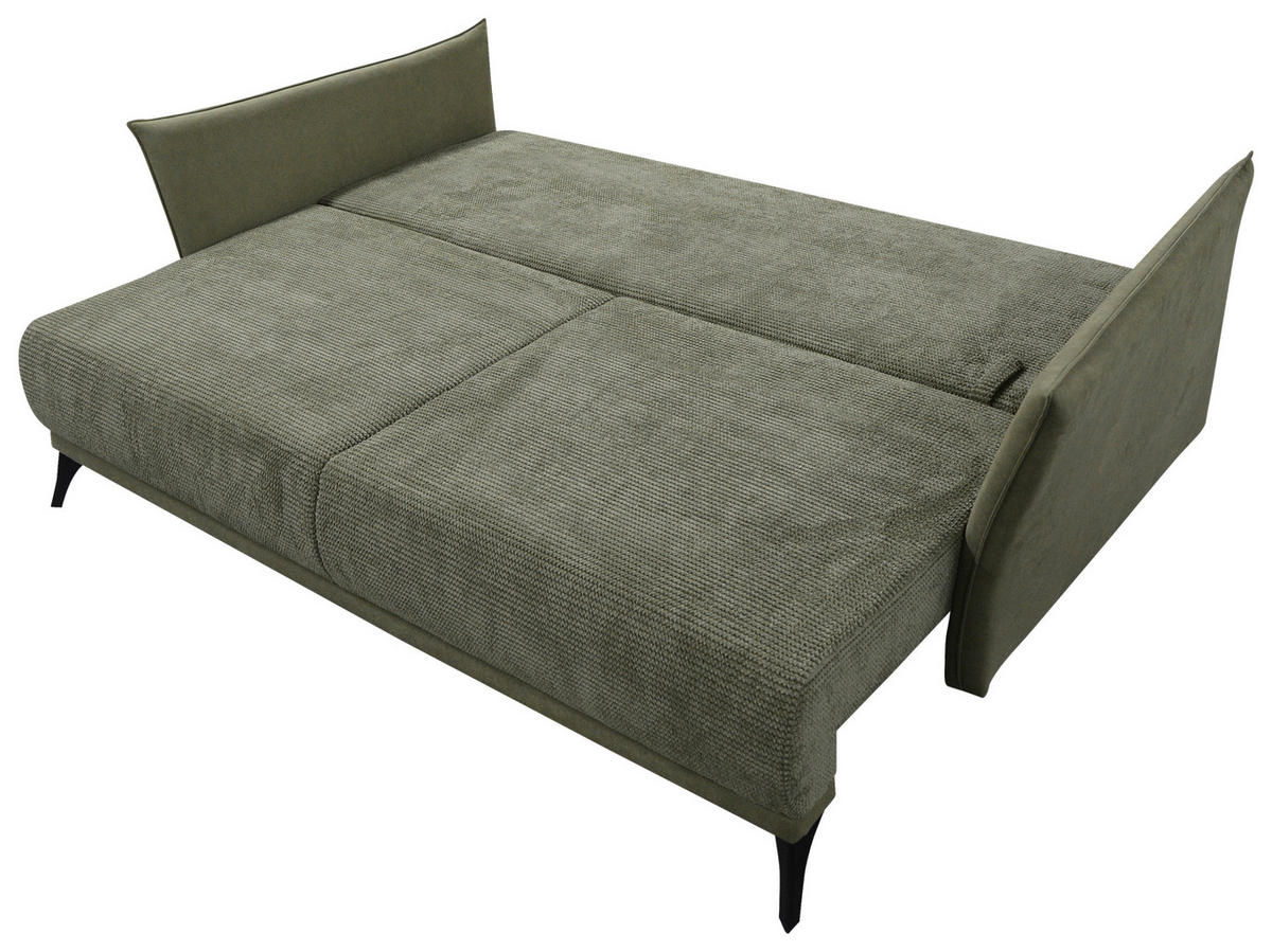 SCHLAFSOFA Cord, Flachgewebe Olivgrün  - Schwarz/Olivgrün, KONVENTIONELL, Textil/Metall (223/72/100cm) - Carryhome