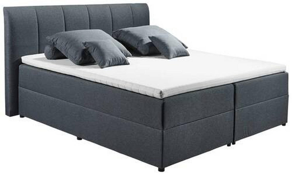 BOXSPRINGBETT 180/200 cm  in Anthrazit  - Anthrazit/Schwarz, Basics, Kunststoff/Textil (180/200cm) - MID.YOU
