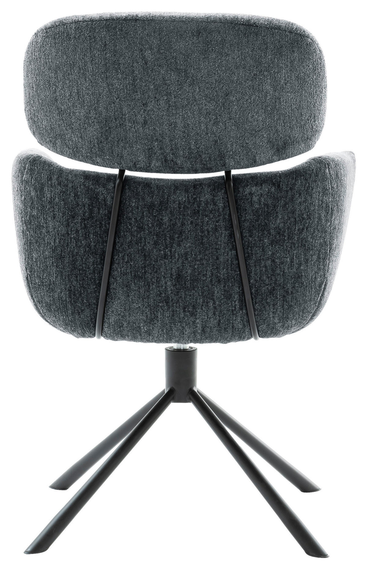 ARMLEHNSTUHL  in Stahl Struktur  - Anthrazit/Schwarz, Design, Textil/Metall (60/90/65cm) - Novel