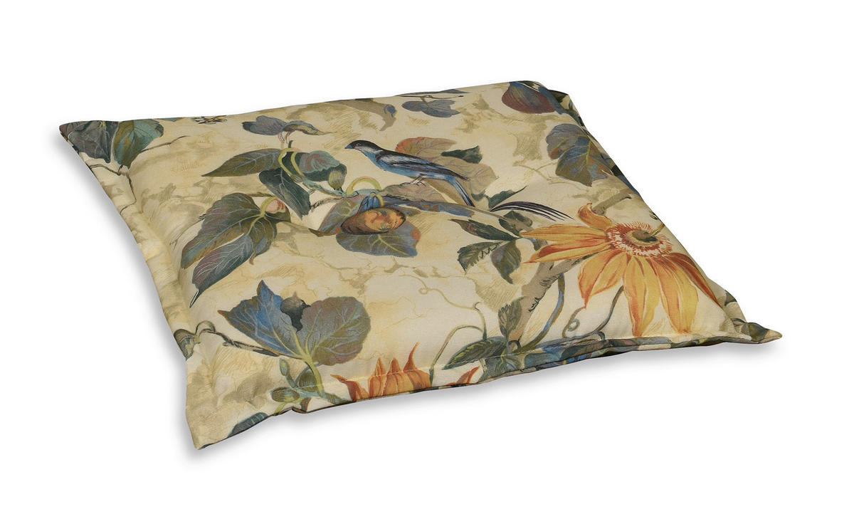 GARTENHOCKERAUFLAGE  - Sandfarben/Blau, Basics, Textil (50/9/50cm)