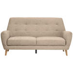 3-SITZER-SOFA in Webstoff Braun  - Eichefarben/Schwarz, Design, Holz/Kunststoff (200/105/84cm) - Carryhome