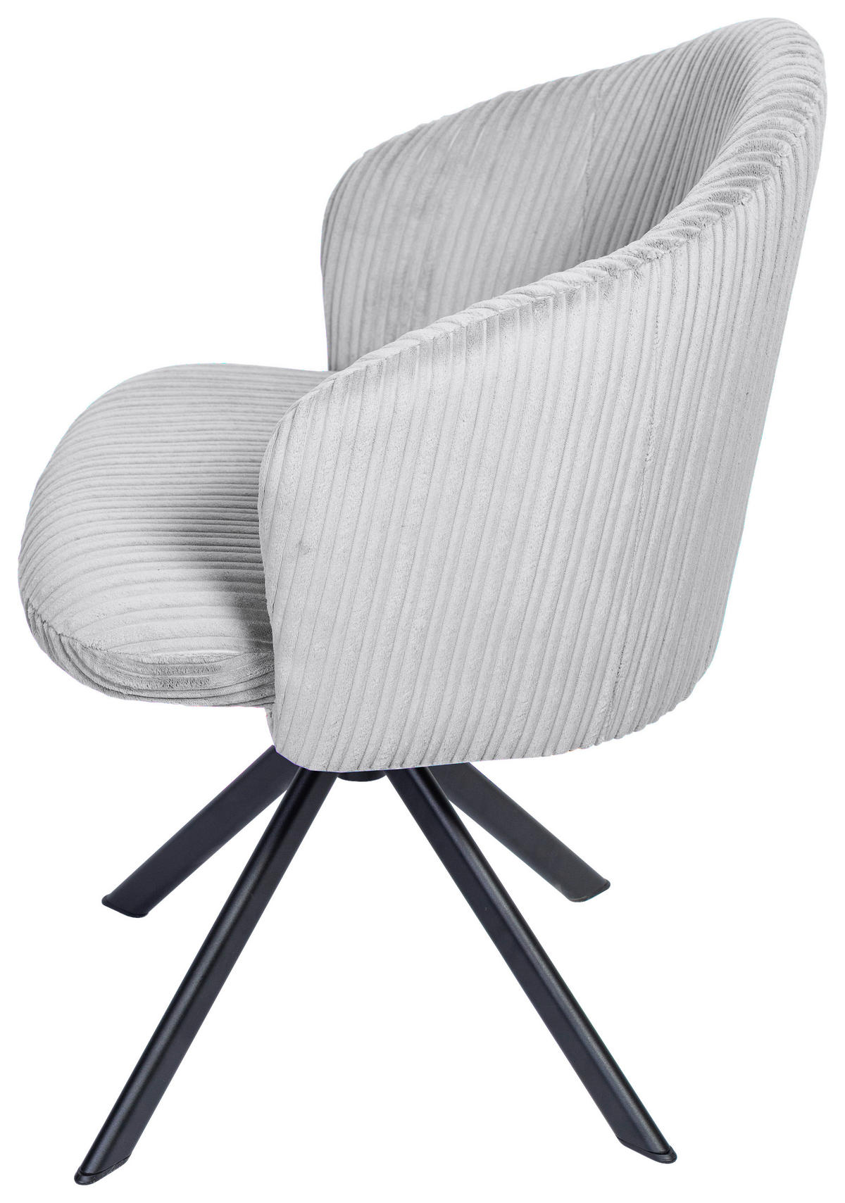 ARMLEHNSTUHL  in Schmiedeeisen Feincord  - Hellgrau/Schwarz, KONVENTIONELL, Textil/Metall (61/82/59cm) - Stylife