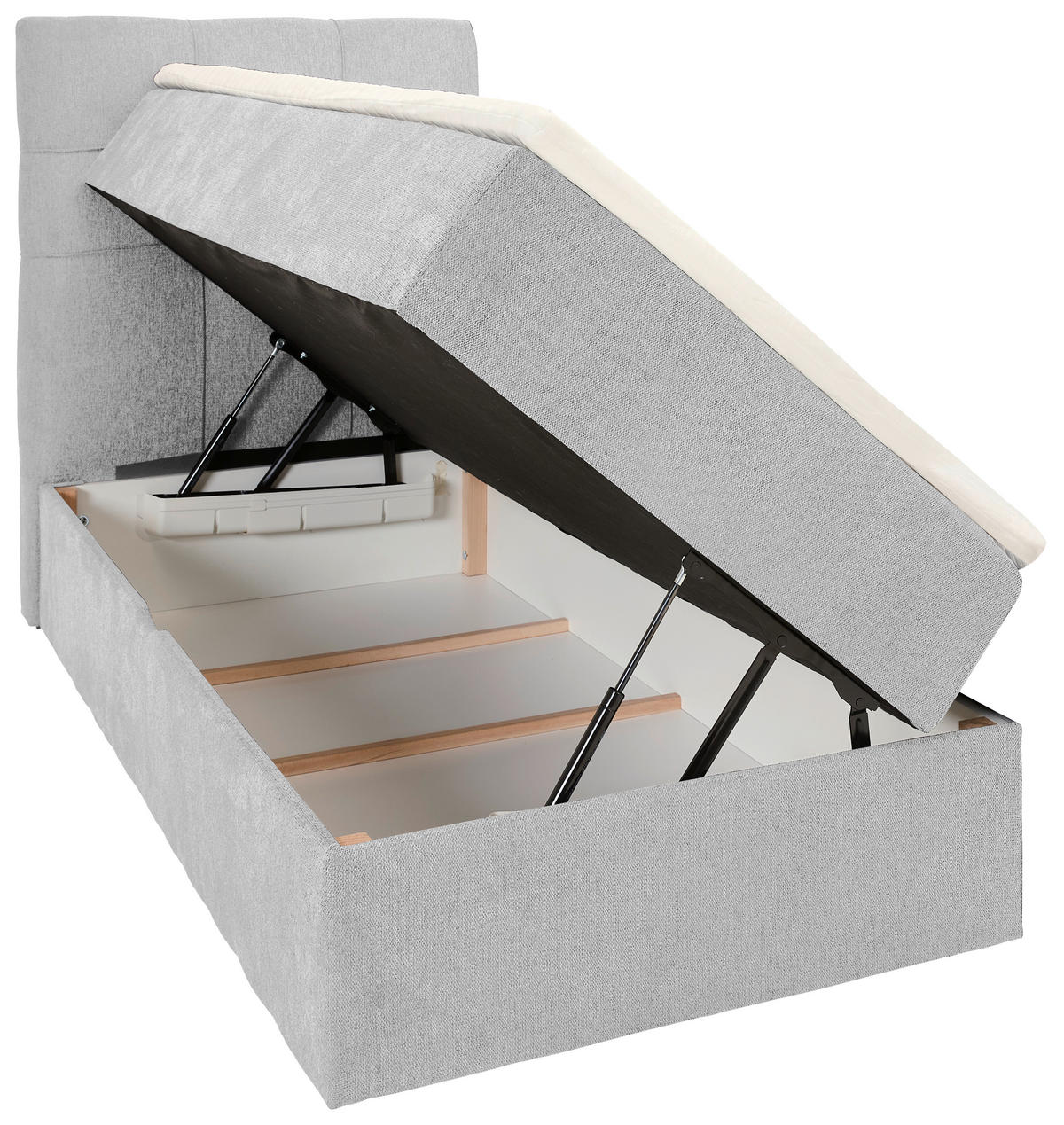 BOXBETT 120/200 cm  in Silberfarben  - Silberfarben/Schwarz, KONVENTIONELL, Kunststoff/Textil (120/200cm) - Boxxx