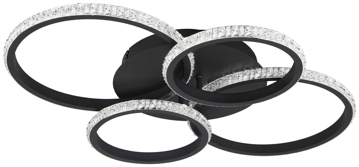 LED-TAKLAMPA Cires 65,5/8,5 cm  - klar/svart, Design, metall/plast (65,5/8,5cm)