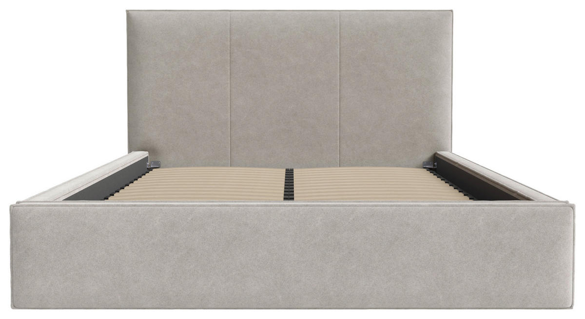 POLSTERBETT Lattenrost, Bettkasten 180/200 cm  in Silberfarben  - Silberfarben/Schwarz, Design, Holz/Textil (180/200cm) - Boxxx