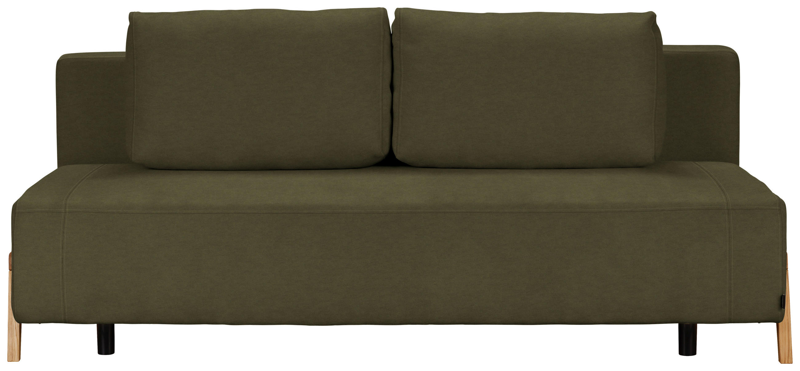 SCHLAFSOFA  in Mikrofaser Olivgrün  - Naturfarben/Olivgrün, Design, Holz/Textil (211/88/102cm) - Niels Andersson