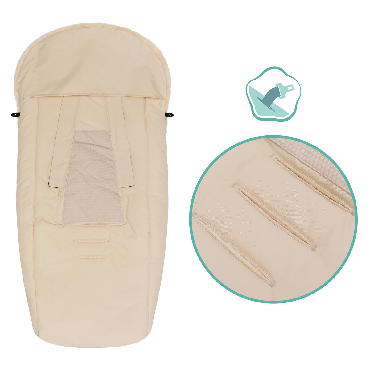 BUGGY-FUSSSACK Vegan  - Naturfarben, Trend, Kunststoff/Textil (50/100cm) - Jimmylee