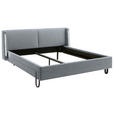 POLSTERBETT Beleuchtung 140/200 cm  in Grau  - Schwarz/Grau, MODERN, Textil/Metall (140/200cm) - Novel