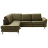 ECKSOFA in Echtleder Grün  - Chromfarben/Grün, Design, Leder/Metall (200/271cm) - Pure Home Lifestyle