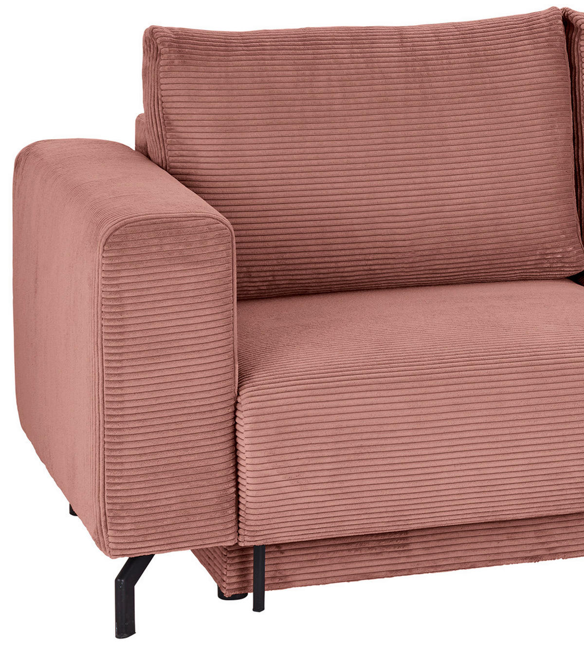 ECKSOFA Rostfarben Cord  - Rostfarben/Schwarz, MODERN, Textil (272/210cm) - P & B