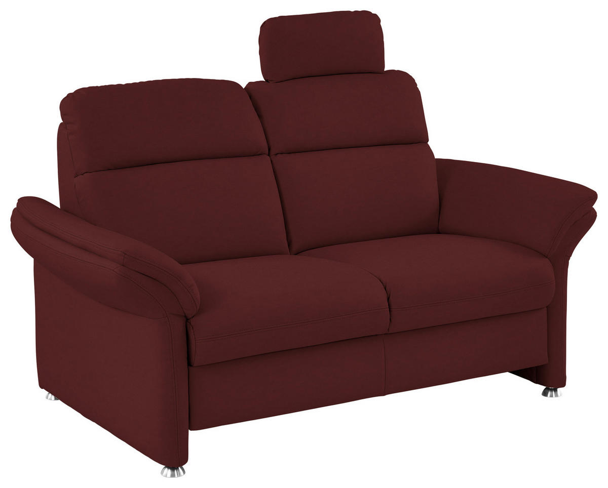 2-SITZER-SOFA in Echtleder Brombeere  - Brombeere/Alufarben, Konventionell, Leder/Metall (170/96/92cm) - Beldomo Premium