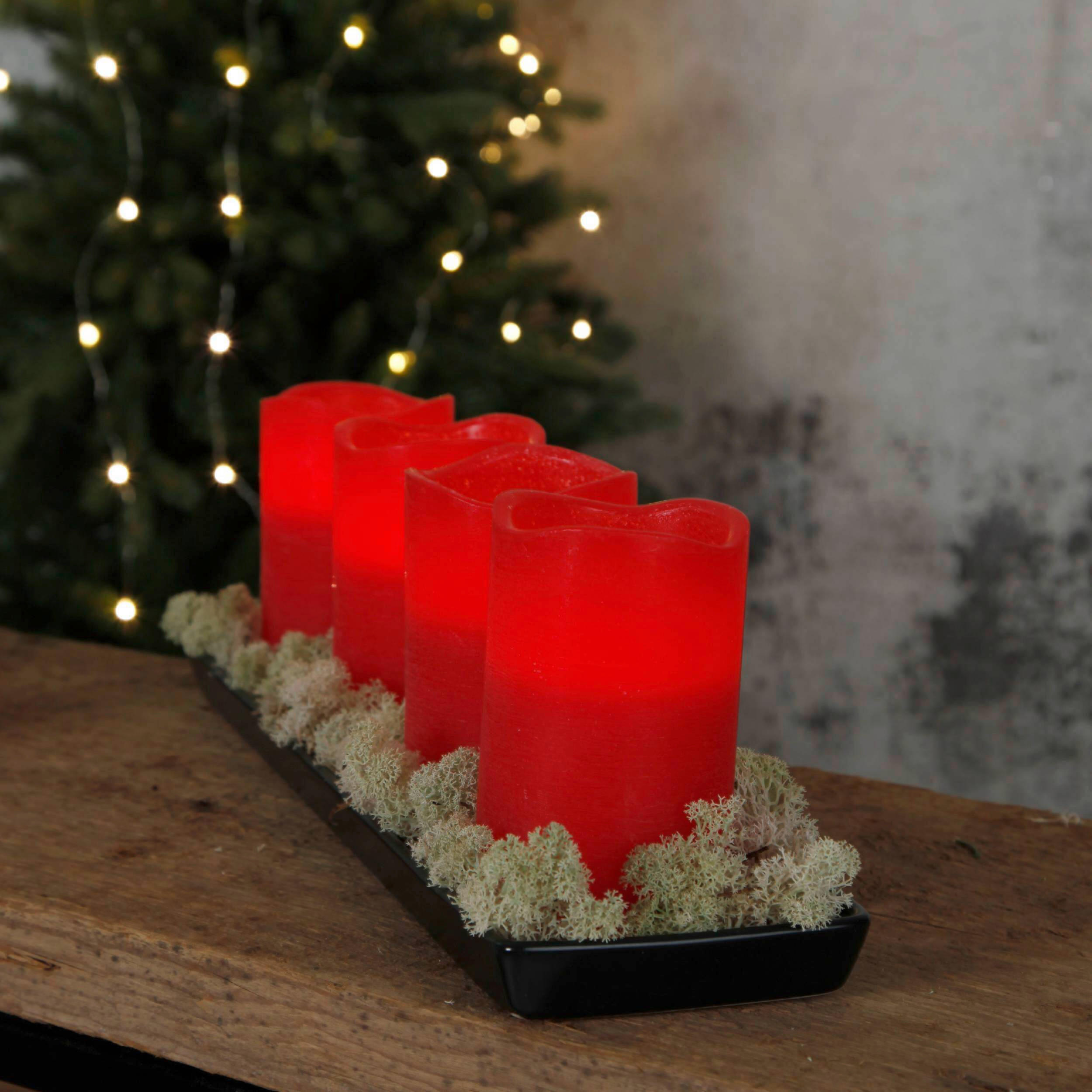 LED-KERZE 7,5/12,5 cm  - Rot, Basics, Naturmaterialien/Kunststoff (7,5/12,5cm) - Eglo