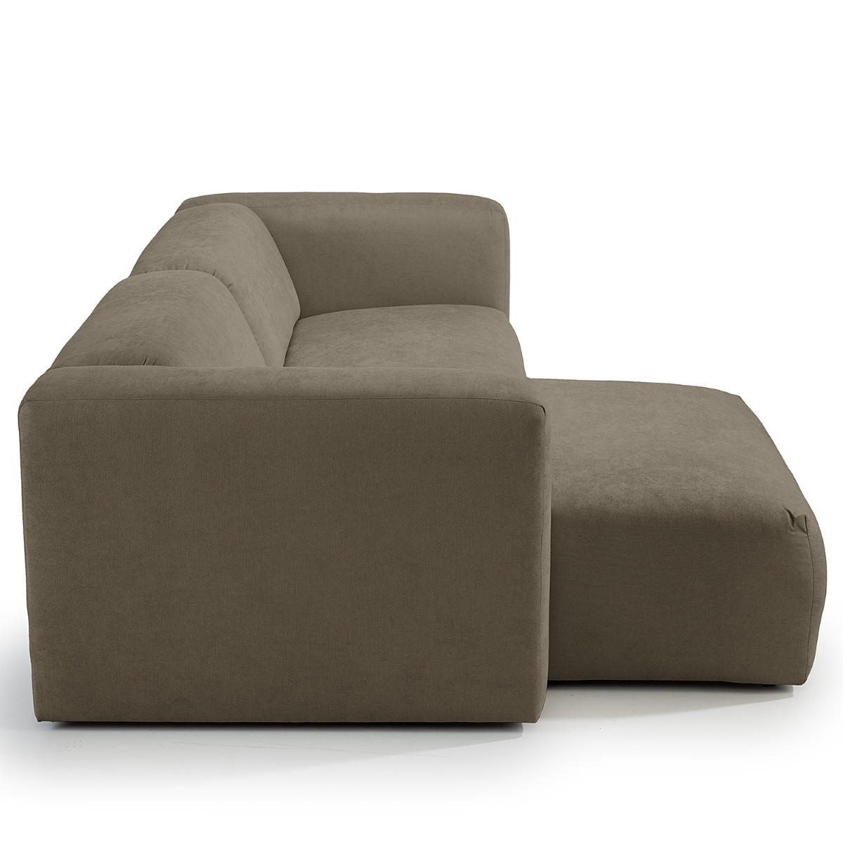 ECKSOFA in Struktur Dunkelgrau  - Dunkelgrau, Modern, Textil (255/72/160cm) - Trendmanufaktur