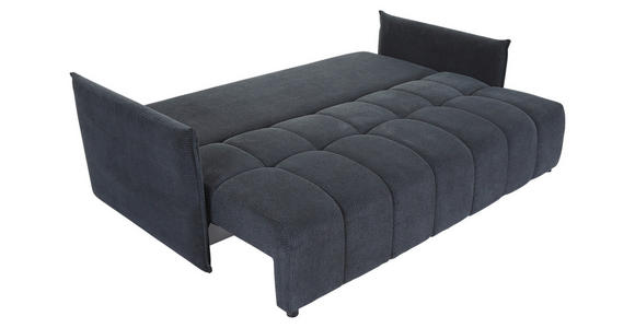 SCHLAFSOFA Plüsch Anthrazit  inkl. Zierkissen, Rückenkissen, Bettkasten, Schlaffunktion, Rücken echt, Liegefläche im Originalstoff  - Anthrazit/Schwarz, KONVENTIONELL, Kunststoff/Textil (200/73/105cm) - Carryhome