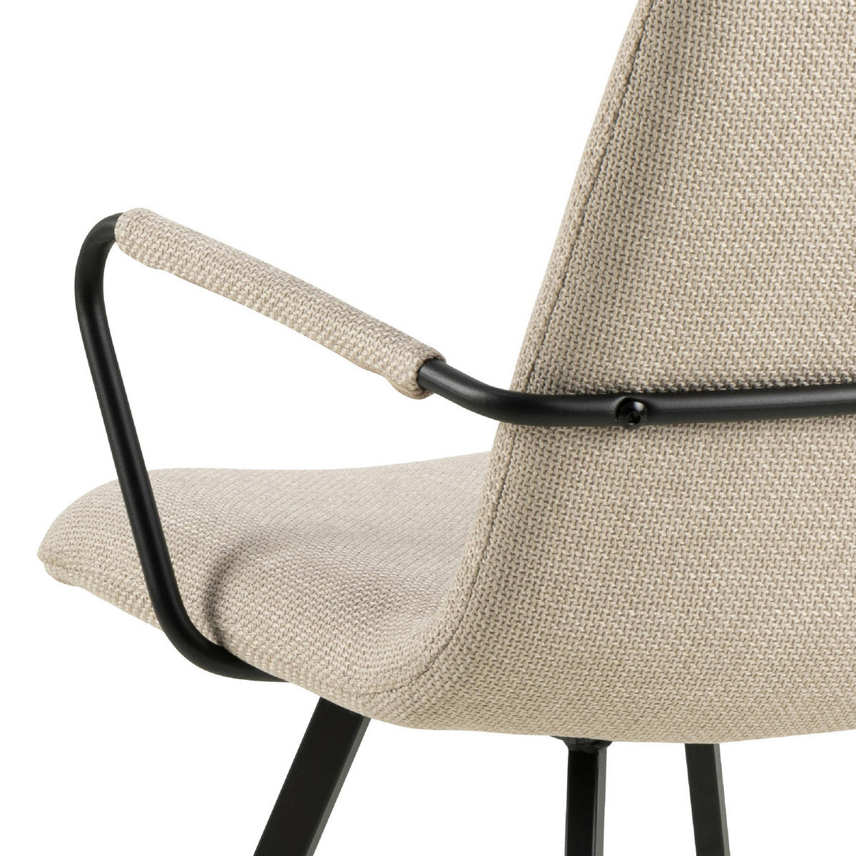 ŽIDLE S PODRUČKAMI, tkaná látka, béžová - černá/béžová, Design, kov/textil (55,5/85/50,5cm) - MID.YOU