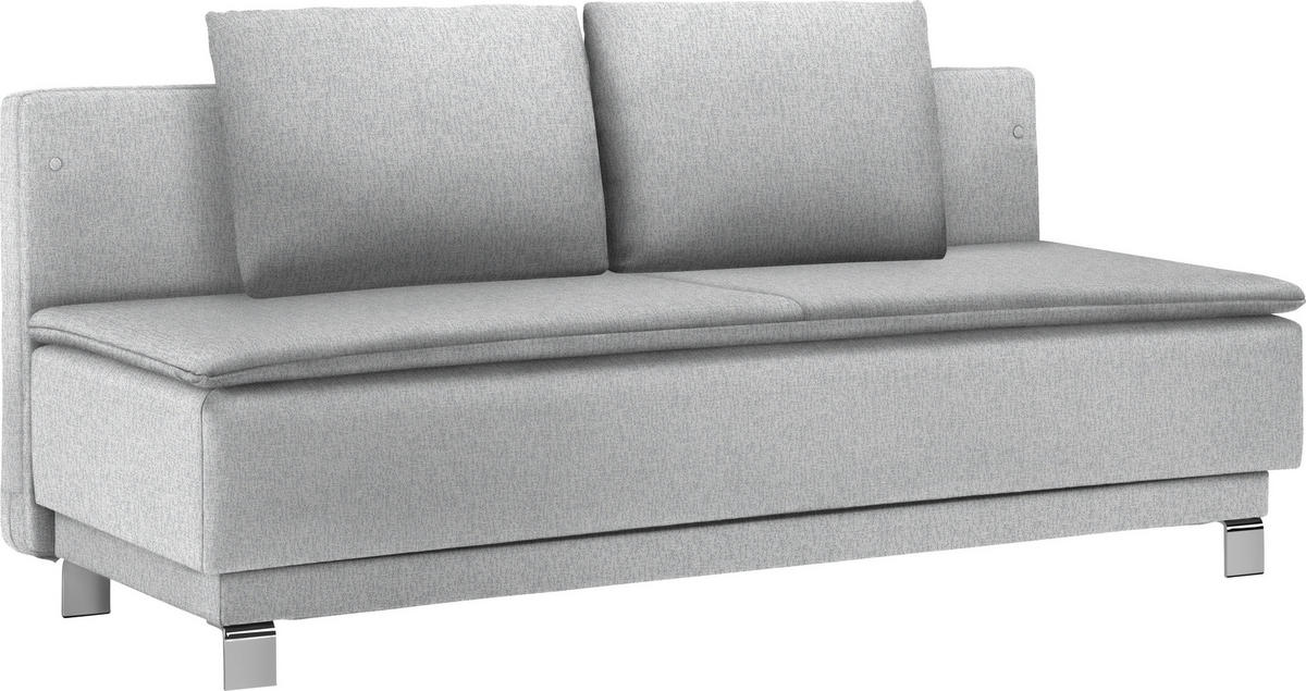 SCHLAFSOFA in Webstoff Hellgrau  - Hellgrau, MODERN, Textil/Metall (200/85/90cm) - Joka