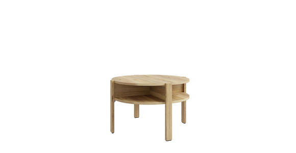 COUCHTISCH 74,4/74,4/45,5 cm rund Eichefarben  - Eichefarben, Design, Holzwerkstoff (74,4/74,4/45,5cm) - Carryhome