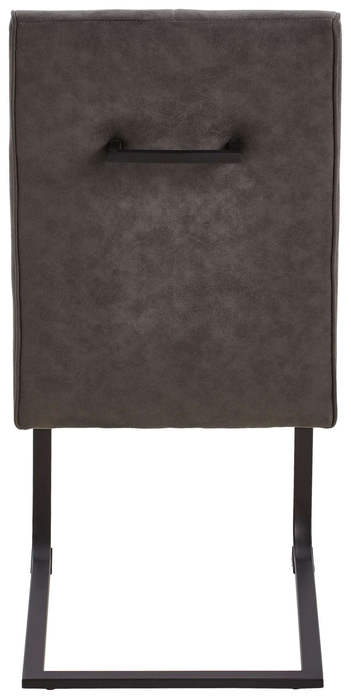 SCHWINGSTUHL  in Eisen Mikrofaser  - Dunkelgrau/Schwarz, MODERN, Holz/Textil (48/98/60cm) - Livetastic