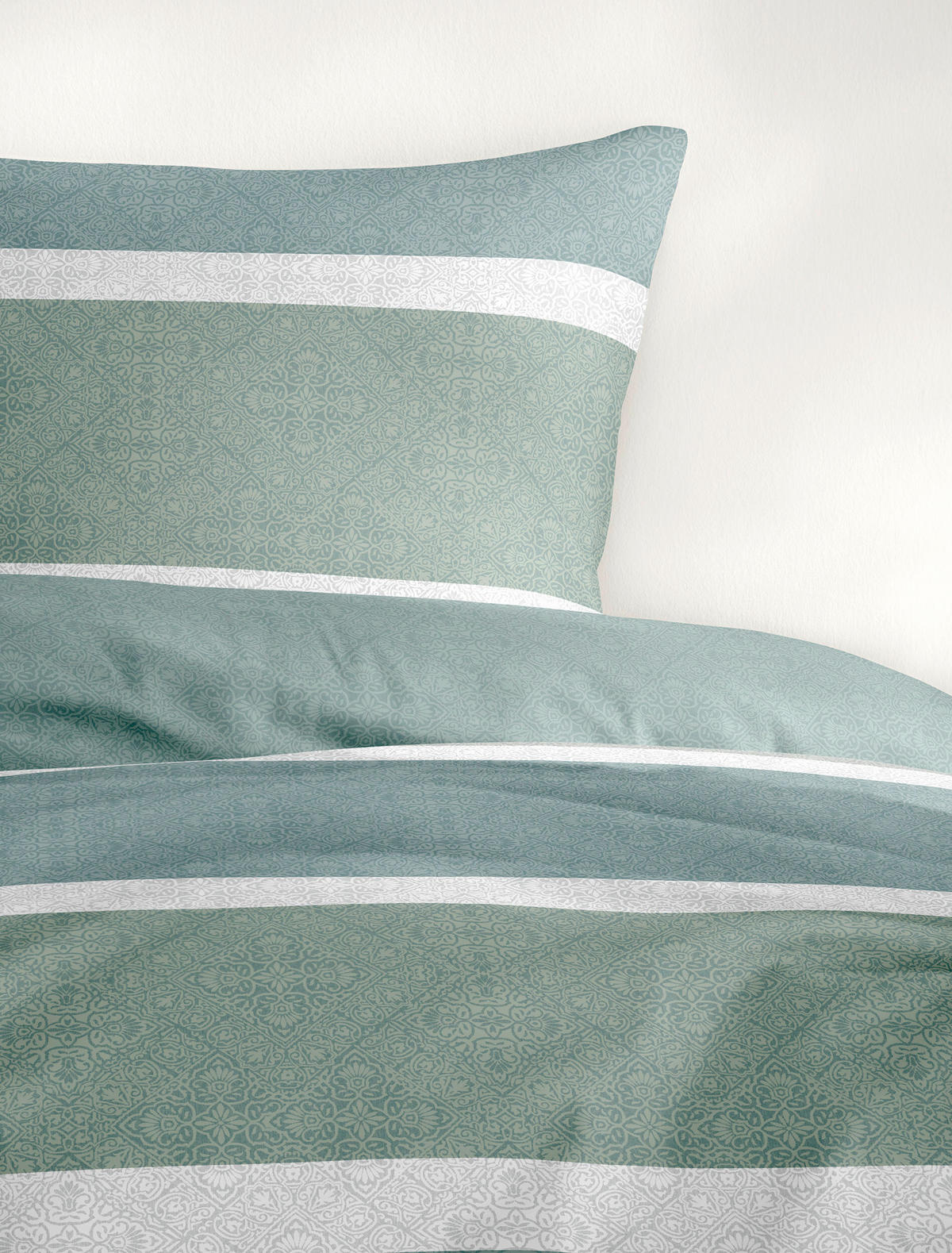 BETTWÄSCHE 2-teilig Makosatin 155/220 cm  - Grün, Design, Textil (155/220cm) - Bierbaum