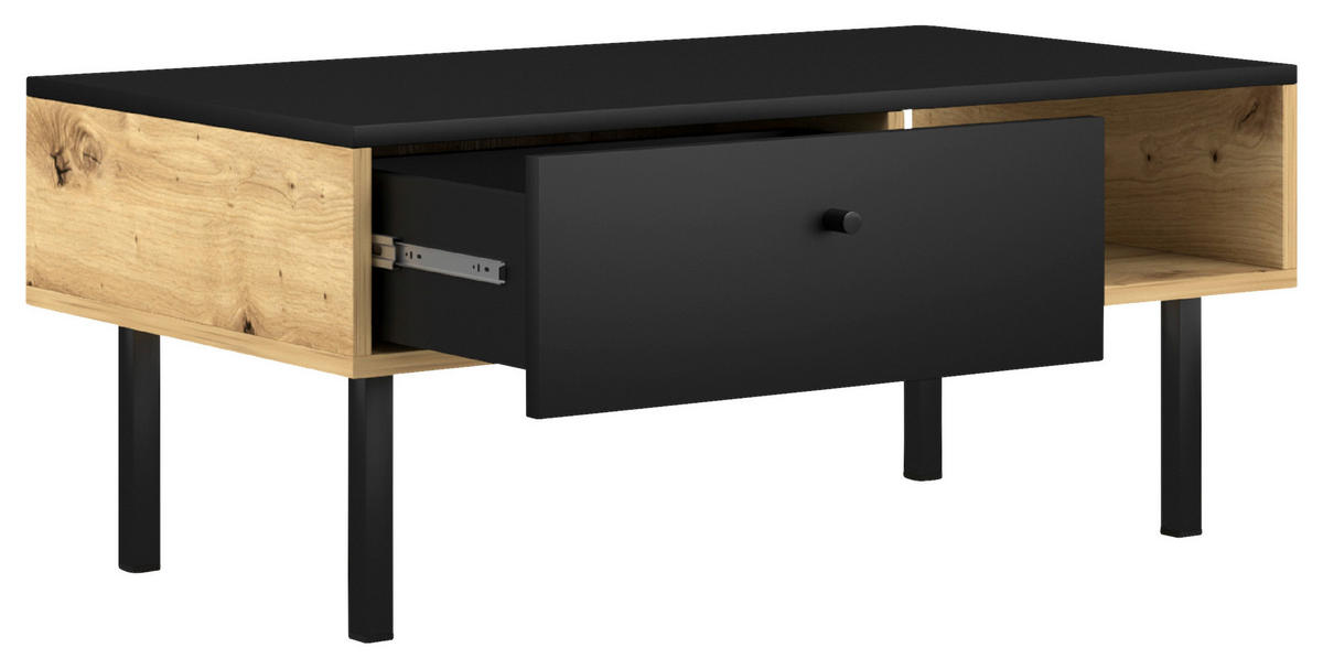 COUCHTISCH in Metall, Kunststoff, Holzwerkstoff 90/51,6/38 cm  - Schwarz/Weiß, Design, Holzwerkstoff/Kunststoff (90/51,6/38cm) - MID.YOU