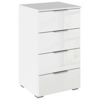 ÉJJELISZEKRÉNY fehér  - alumíniumszínű/fehér, Basics, műanyag/faalapú anyag (47/81/42cm) - Carryhome