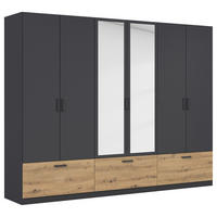 KLEIDERSCHRANK in Grau, Eiche Artisan  - Eiche Artisan/Grau, Basics, Holzwerkstoff/Metall (271/210/54cm) - Boxxx