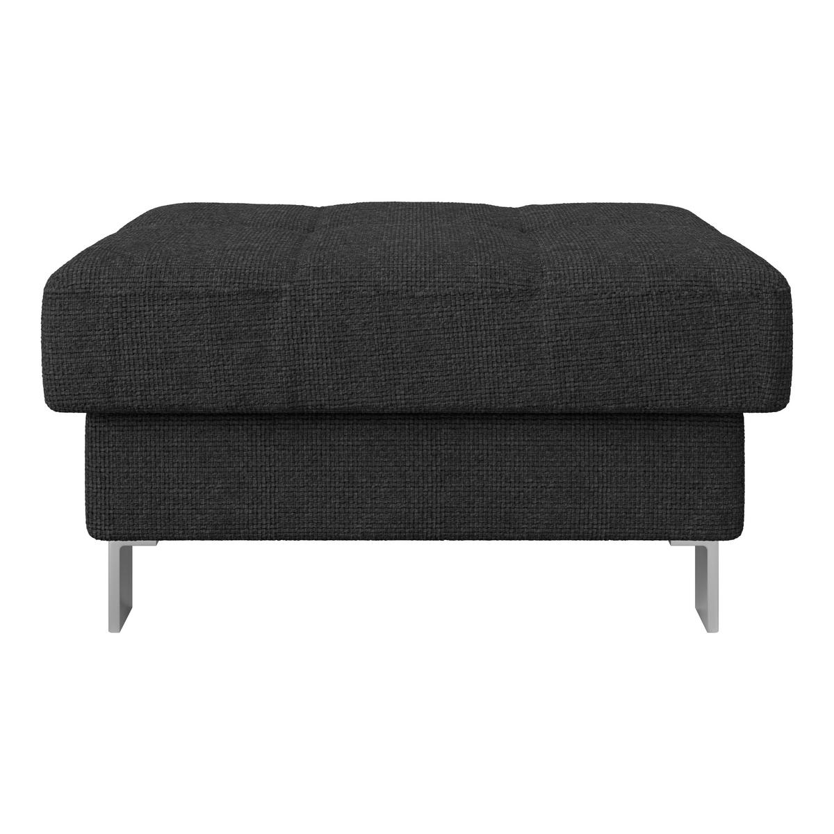 HOCKER in Textil Graphitfarben  - Graphitfarben, Modern, Textil/Metall (90/44/73cm) - MID.YOU