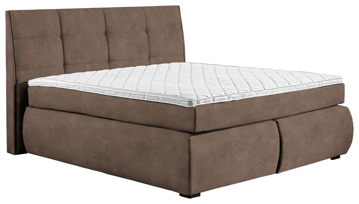 BOXSPRINGBETT 180/200 cm  Braun  - Wengefarben/Braun, Konventionell, Holz/Textil (180/200cm) - Xora