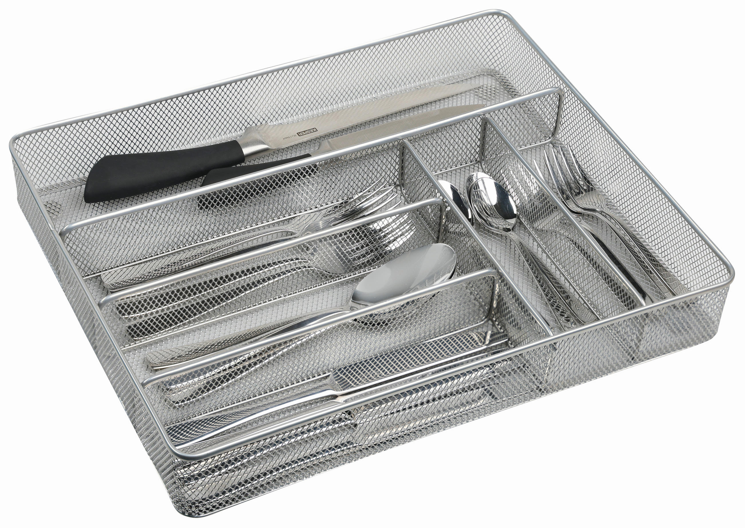 ULOŽAK ZA PRIBOR ZA JELO  - srebrne boje, Basics, metal (36/31/5,5cm) - Kesper