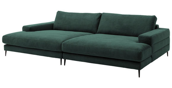 BIGSOFA Cord Grün  - Schwarz/Grün, Design, Textil/Metall (296/83/177cm) - Dieter Knoll