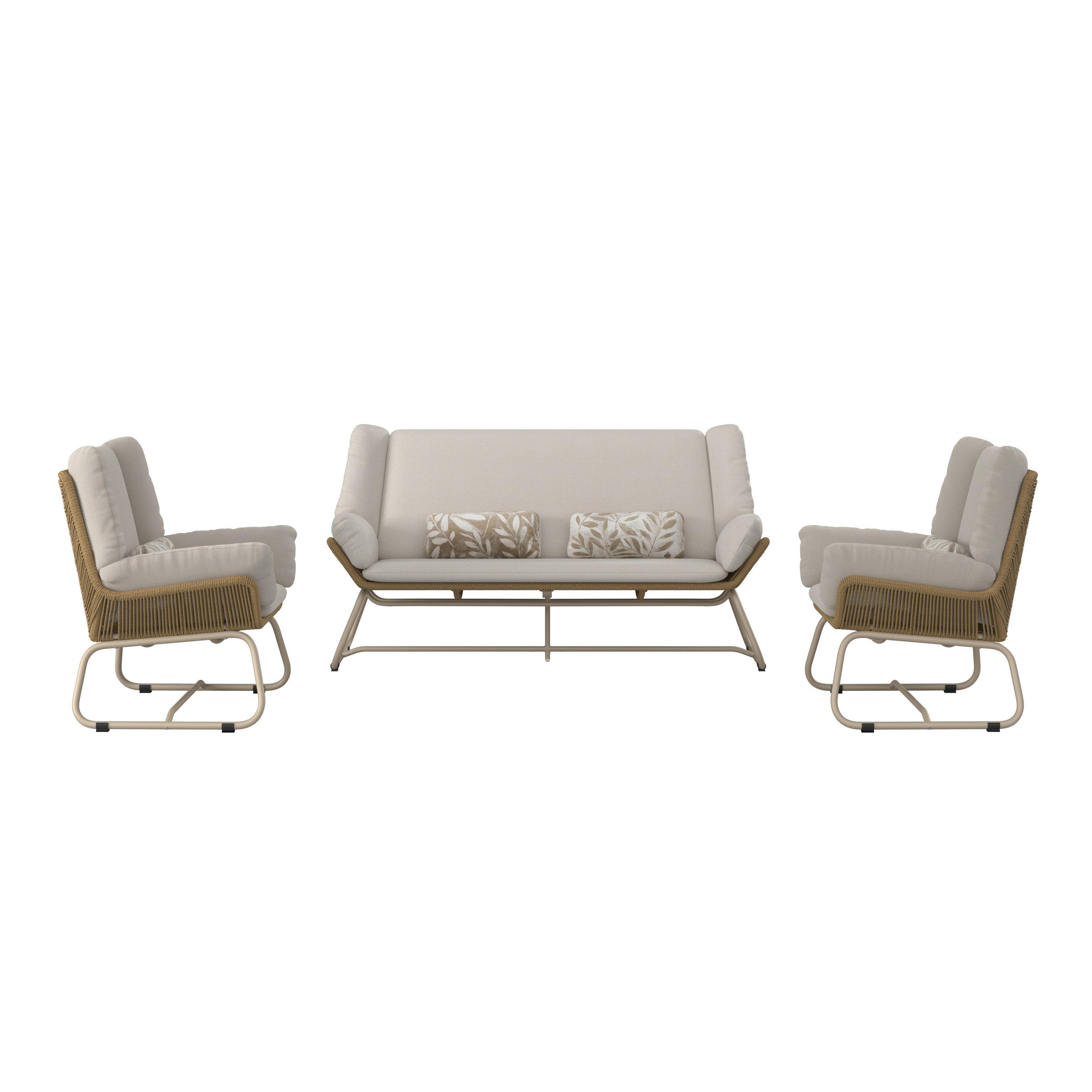 GARTENSET Webstoff Aluminium  - Beige/Naturfarben, Design, Kunststoff/Textil - Dieter Knoll