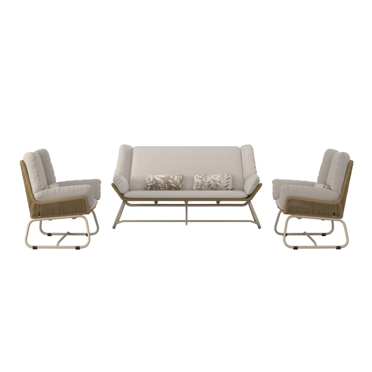 GARTENSET  3-teilig  - Beige/Naturfarben, Design, Kunststoff/Textil - Dieter Knoll