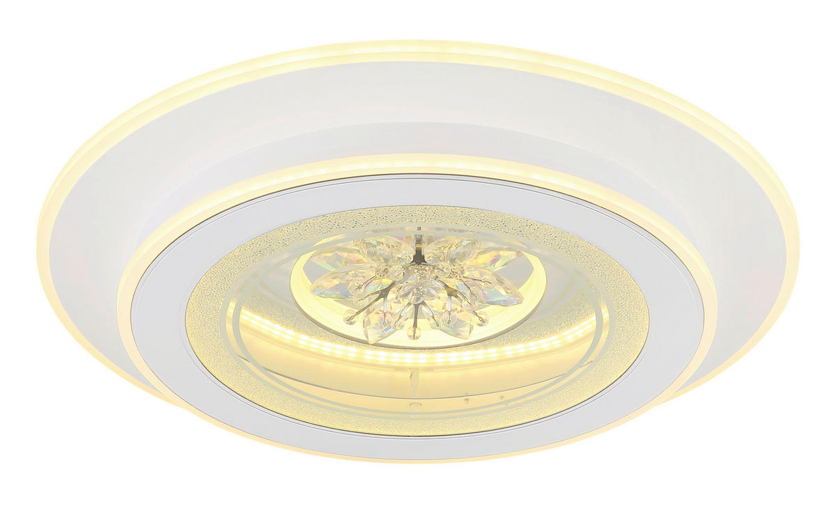 STROPNA LED-SVETILKA   //2700-6500 K/230 V/ - barve kroma/bela, Konvencionalno, kovina/umetna masa (46/6,5cm) - Globo
