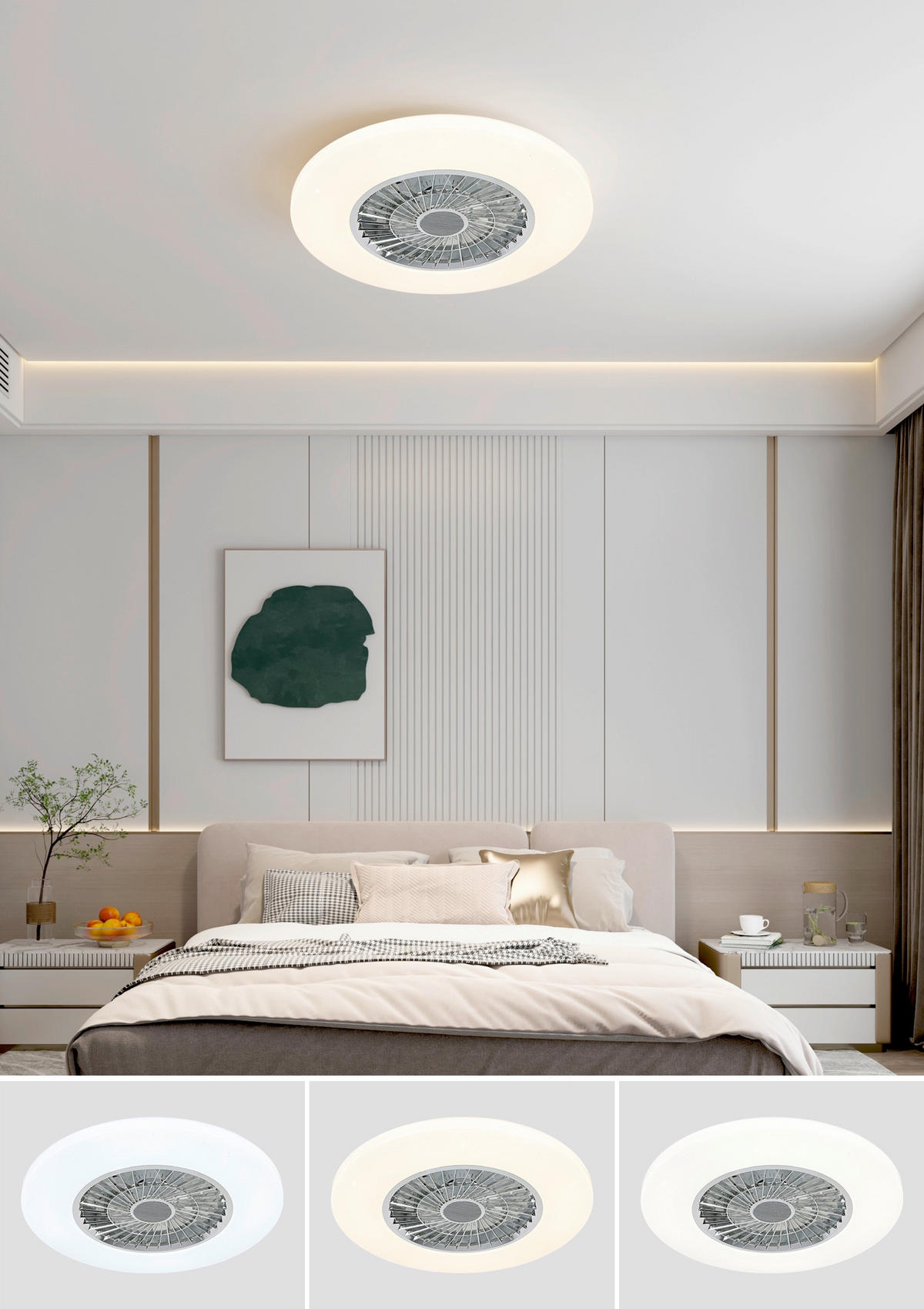 DECKENVENTILATOR - Chromfarben/Weiß, Trend, Kunststoff/Metall (58/14,5cm) - Mican