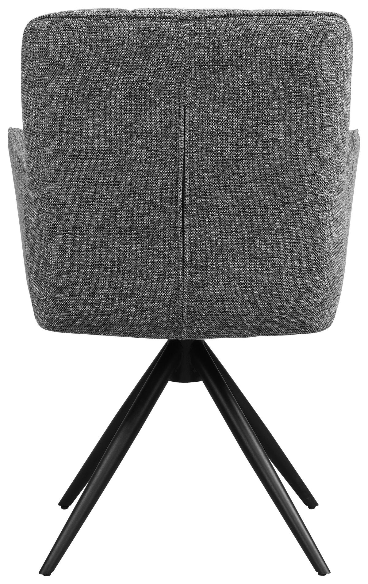 STOL MED ARMSTÖD järn vävt tyg  - mörkgrå/svart, Design, metall/textil (61/89/63.5cm) - Carryhome