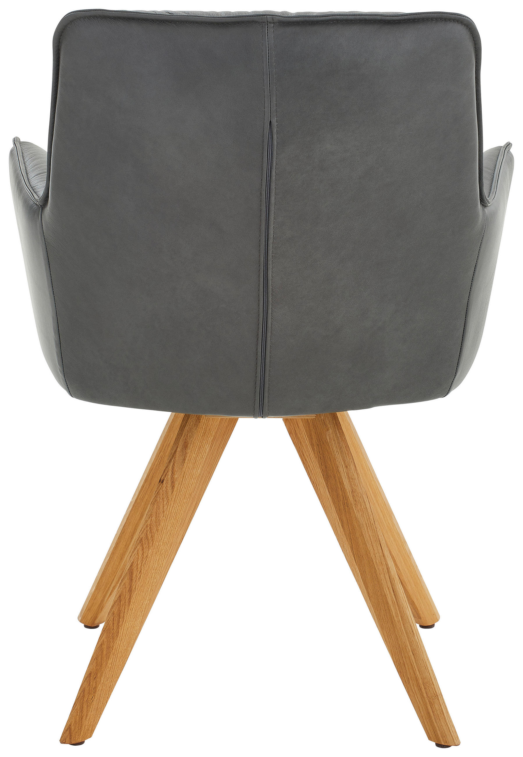 ARMLEHNSTUHL Echtleder pigmentiert  - Eichefarben/Anthrazit, Design, Leder/Holz (59/89/63cm) - Dieter Knoll