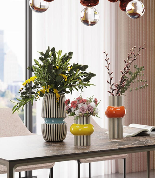 VASE 31 cm  - Blau/Schwarz, Design, Keramik (15/31/15cm) - Kare-Design