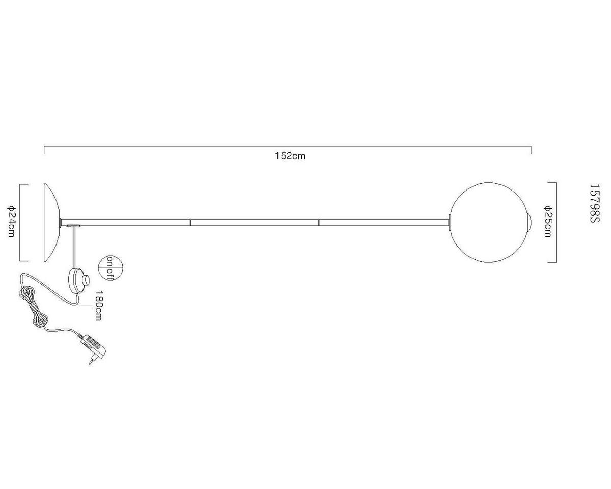 LED SVJETILJKA PODNA LACY  - bijela/siva, Konvencionalno, staklo/metal (25/152cm) - Globo
