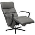 RELAXSESSEL in Leder Grau  - Schwarz/Grau, Design, Leder/Metall (64/112/80cm) - Cantus