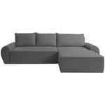 ECKSOFA  in Flachgewebe Hellgrau  - Hellgrau/Schwarz, KONVENTIONELL, Kunststoff/Textil (292/173cm) - Carryhome