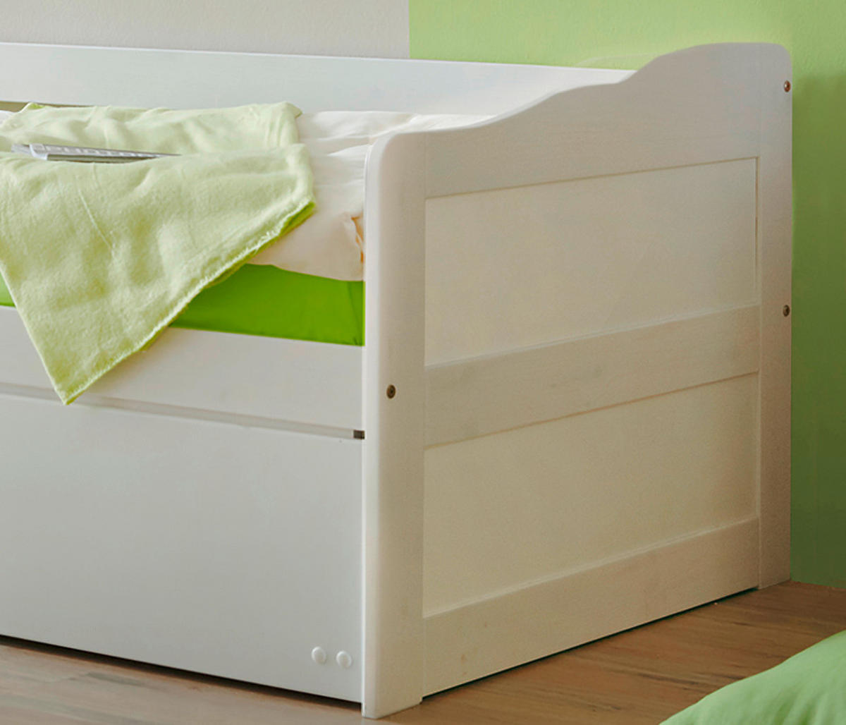 AUSZIEHBETT 90/200 cm Weiss  - Weiss, Natur, Holz/Kunststoff (90/200cm) - MID.YOU