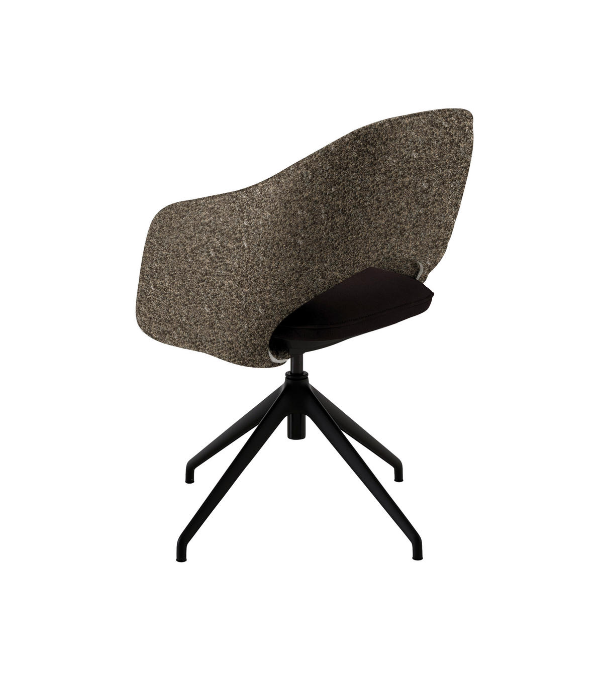 ARMLEHNSTUHL  Stoffauswahl, Wippfunktion, Sitzfläche 360° drehbar, gepolsterte Armlehnen Flachgewebe  - Dunkelbraun/Schwarz, Design, Textil/Metall (63/74-90/57-73cm) - Koinor