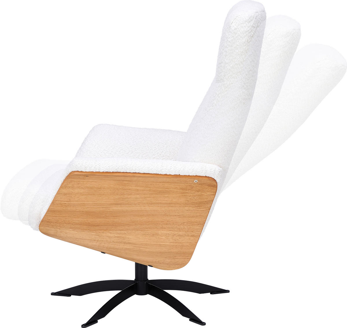 RELAXSESSEL in Holz, Textil Creme  - Creme/Schwarz, Design, Holz/Textil (71/104/77cm) - Welnova