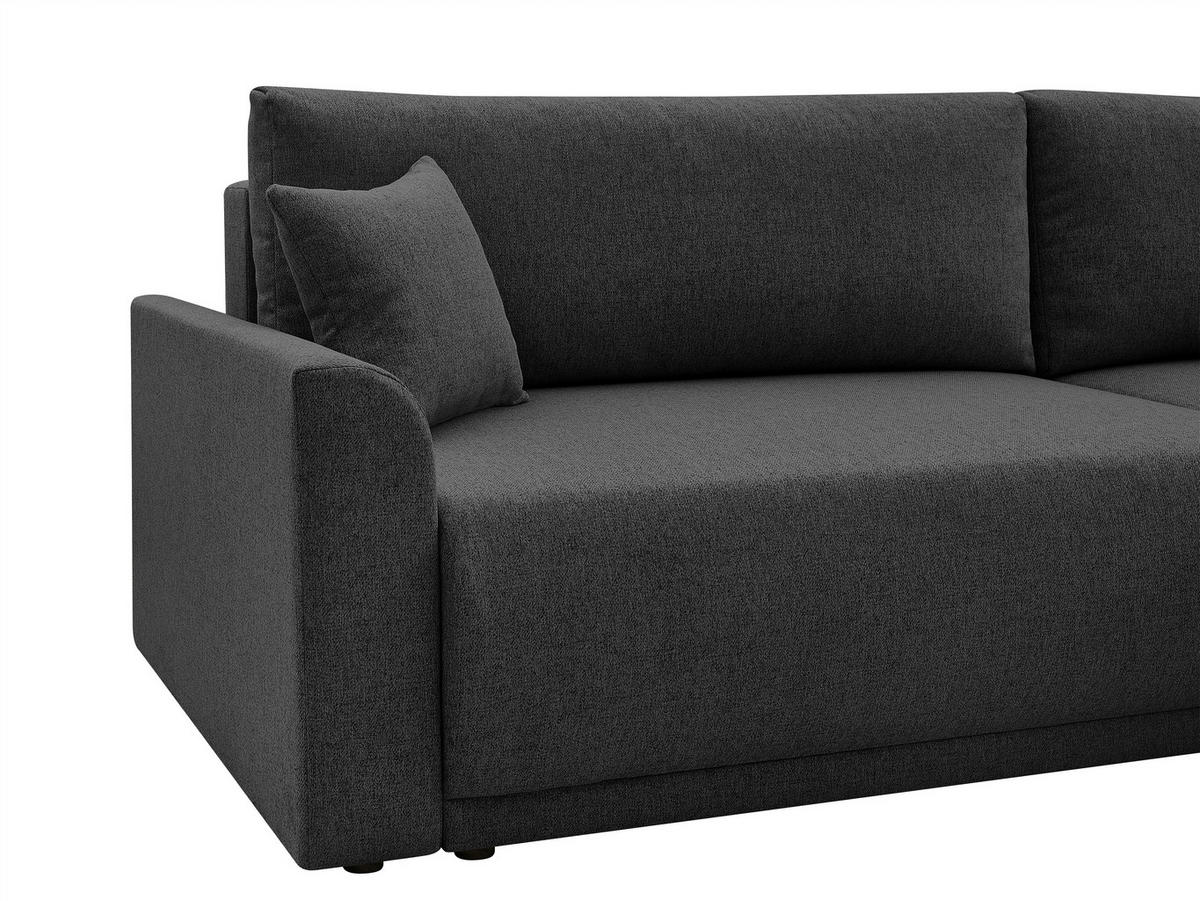 ECKSOFA KIMMY Schwarz Flachgewebe Zierkissen, Rückenkissen, Bettkasten  - Schwarz, Design, Kunststoff/Textil (233/146cm) - P & B