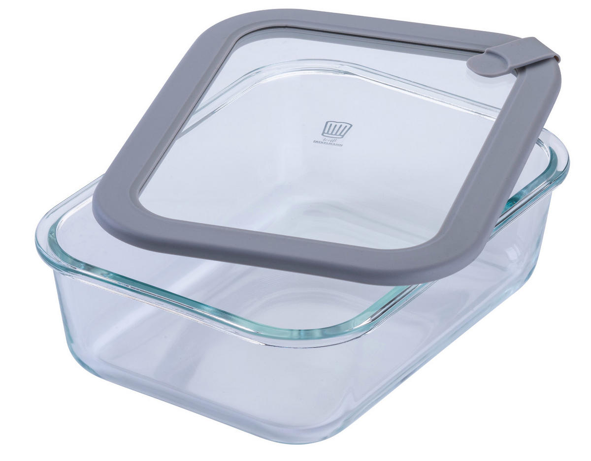 VORRATSDOSE Chefkoch 640 L  - Transparent/Hellgrau, Basics, Glas (1520ml) - Chefkoch+Fackelmann