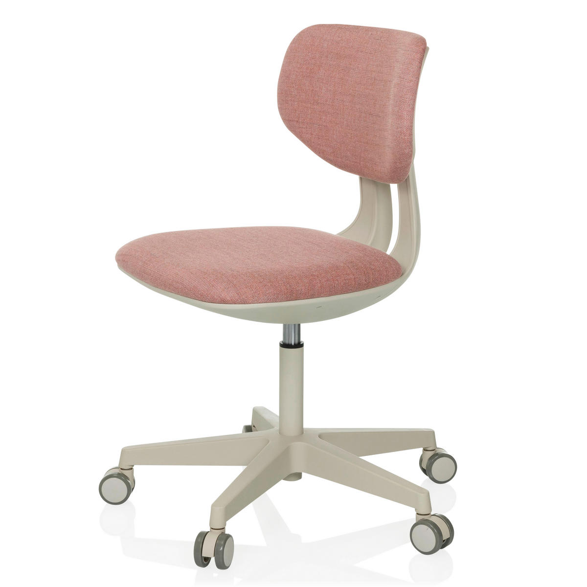 MLADINSKI VRTLJIVI STOL tekstil roza  - roza/sivobela, Moderno, umetna masa/tekstil (51/72 - 87/51cm) - MID.YOU