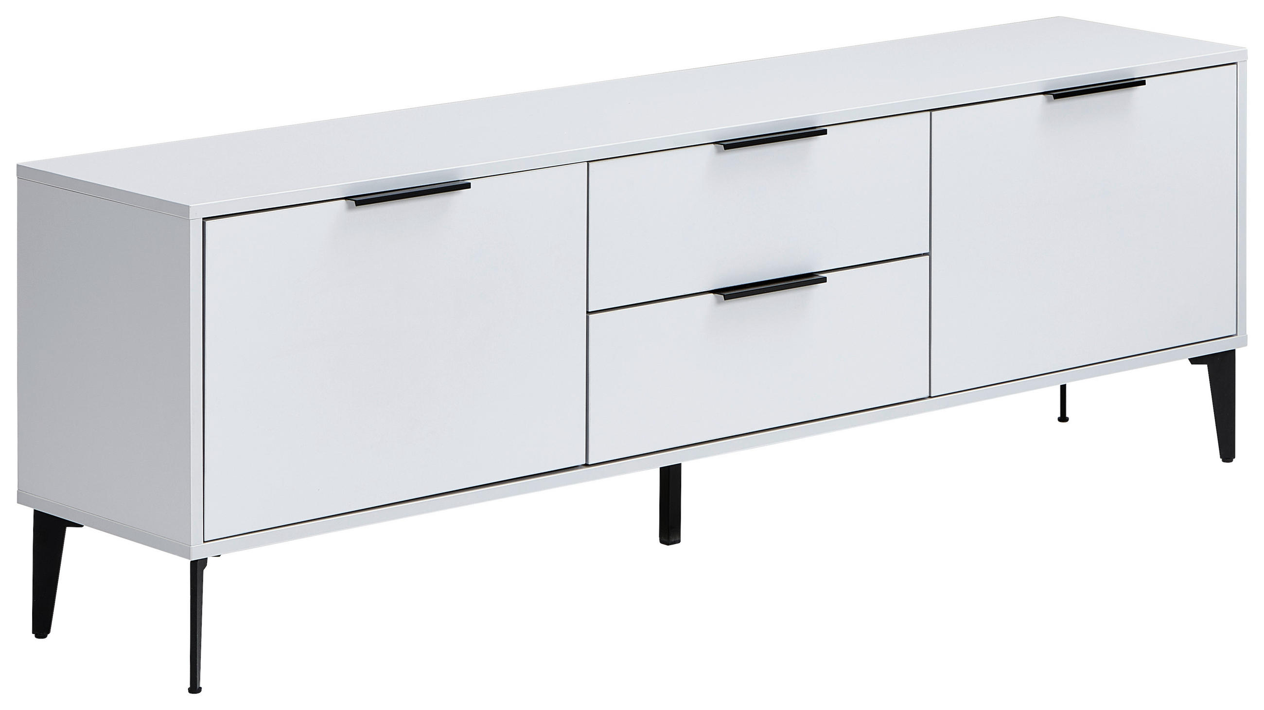 LOWBOARD  in 165/54/35 cm  - Hellgrau/Schwarz, MODERN, Holzwerkstoff/Metall (165/54/35cm) - Hom`in