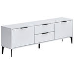 LOWBOARD  in 165/54/35 cm  - Hellgrau/Schwarz, MODERN, Holzwerkstoff/Metall (165/54/35cm) - Hom`in